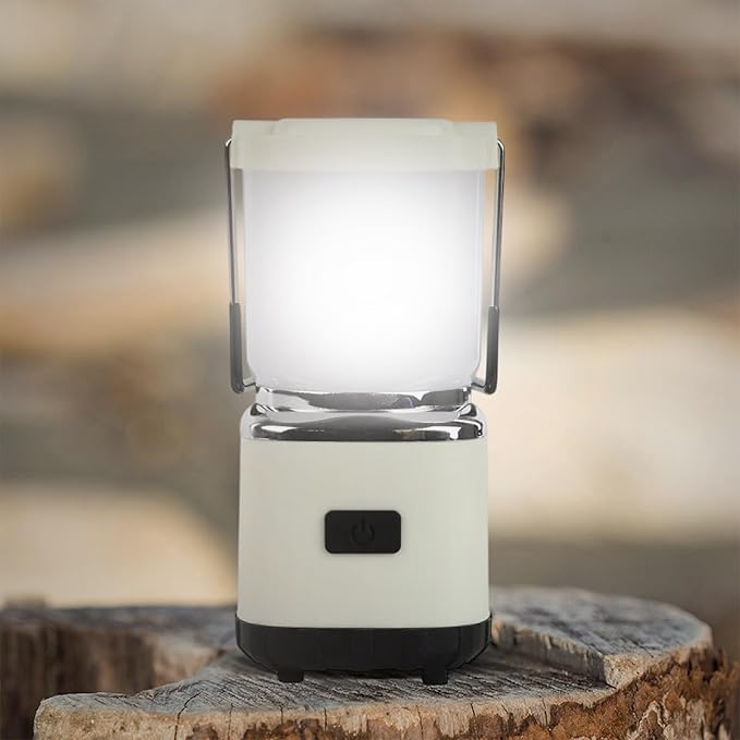 LUXPRO LP189 Mini Lantern - USB-C Rechargeable Camping Light - with 4 Color Modes - Dimmable LED Portable Lantern for Hiking & Emergency - Handy Compact Design - Beige