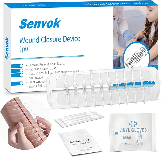 Large Butterfly Bandages for Extra Large Wounds | FSA/HSA Eligible Steri Strips Wound Closure - Surgical-Grade Stitch-Free Laceration Repair & Rapid Hemostasis, Emergency First Aid Care