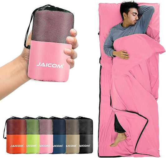 Sleeping Bag Liner, Travel Sheets & Adult Sleep Sack, Ultralight and Portable Summer Sleeping Bag - Ideal for Backpacking, Hotels and Hostels, Business Trips, Camping