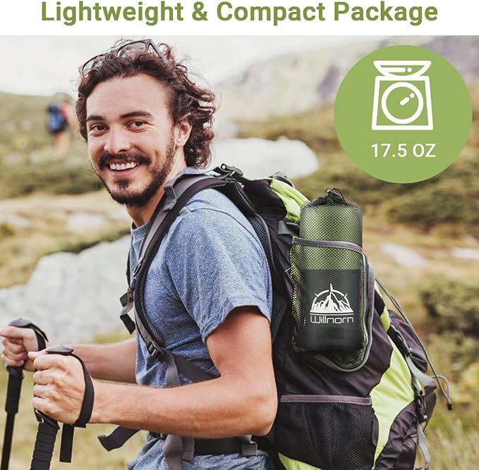 Sleeping Bag Liner,Travel Sheets & Adult Sleep Sack & Self Tan Sleep Sack for Backpacking,Hotel, Hostels, Lightweight Single Camping Sleep Pod