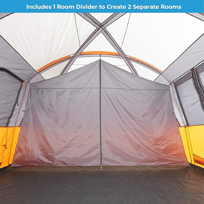 CORE Tent for Family Camping | 10 Person / 11 Person / 12 Person Large Multi Room Cabin Tents for Car Camping & Outdoor Adventures