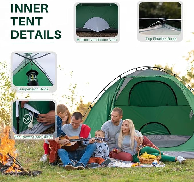 1/2/4/5/6 Person Dome Tents for Camping, Lightweight Portable Backpacking Tent, Small Easy Set Up Outdoor Waterproof Camping Hiking Tent for Adults