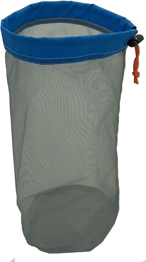 Small to XXlarge 5 Pcs Drawstring Mesh Stuff Sack, Ditty Bags Storage Pouch Bags Sleeping Bag for Travel Camping Hiking, Ultralight, Set of 5