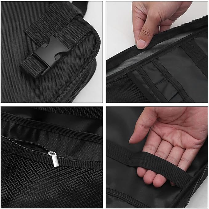 Camp Kitchen Organizer, High Capacity Camping Cooking Utensils Bag, with Hanging Hooks and Paper Towel Holder, Multi-pocket Waterproof Portable Storage for BBQ Outdoor Cooking Essentials