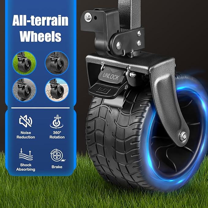 Collapsible Wagon with 450lbs Capacity – Wagons Carts Foldable with Wheels, 200L All-Terrain Garden Wagon, Heavy Duty Grocery Cart on Wheels for Beach, Camping