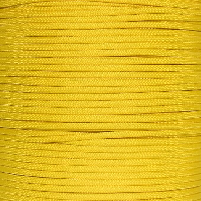 Paracord Planet Yellow 550 Paracord – 7 Strand Type III Paracord for Camping, Crafting, Utility and More! – F.S. Yellow (1000 ft)