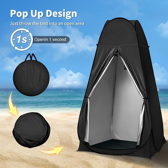 Pop Up Privacy Shower Tent, Outdoor Portable Changing Tent Camping for Camping Beach Toilet Shower Bathroom Changing Room Sun Shelter with Window with Carry Bag