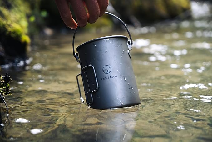 Valtcan 900ml Titanium Pot Backpacking Mug 30oz 0.95qt