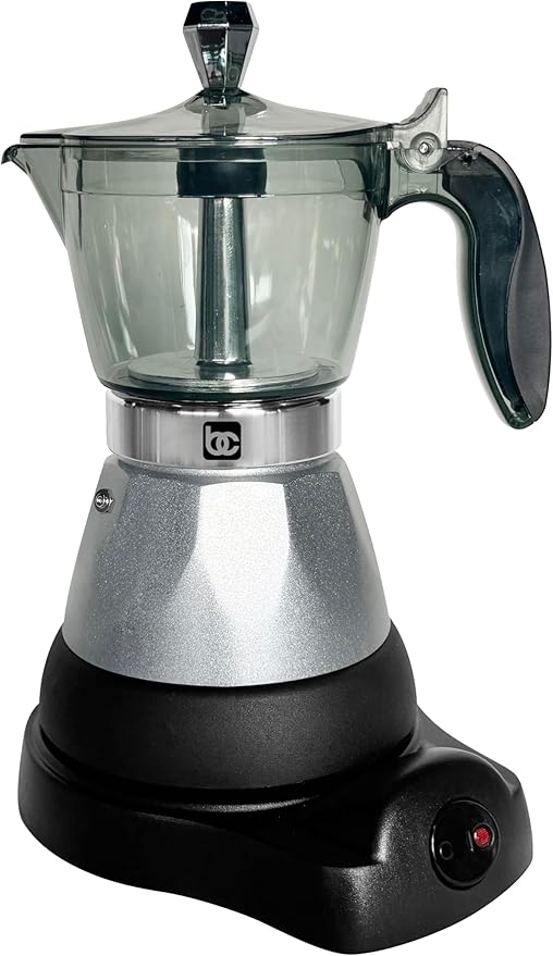 Bene Casa Silver Portable Electric Espresso Maker/Cafetera, 1-3 Cups/Shots (1, SILVER)