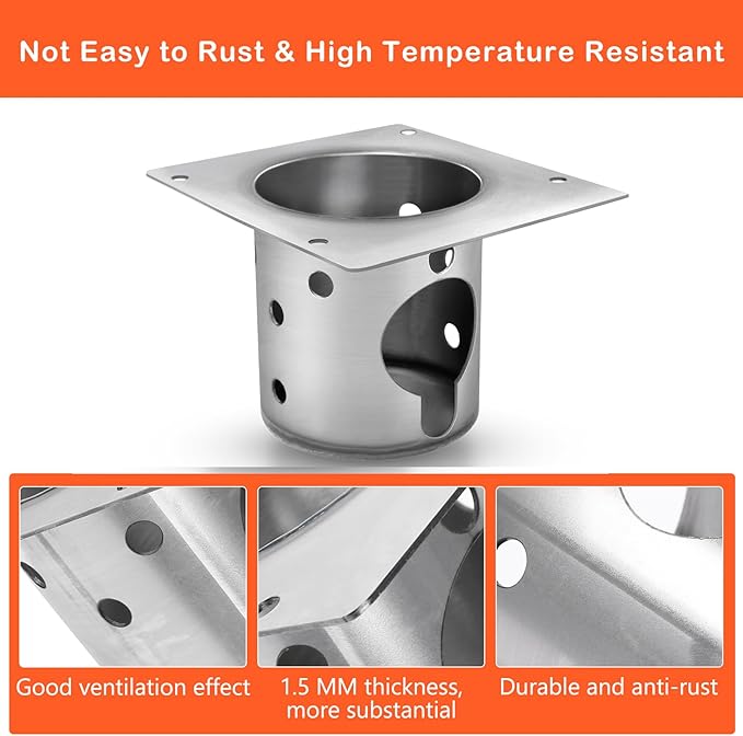 QuliMetal Fire Burn Pot Replacement Parts for Pit Boss Pro 1150/1600 Pellet Grills, Pit Boss PB1150PS2, PB1150PS3, PB1600PS1 Grills, Upgraded FirePot Accessories with Screws