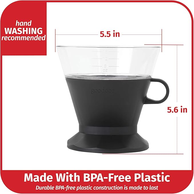Goodcook Koffe BPA-Free Plastic Auto-Drip Pour Over Coffee Maker with #2 Paper Filters