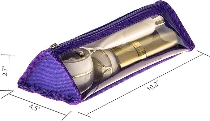 TSA Approved Clear Toiletry Shaving Bag 2 Pack Purple Vinyl Makeup Bag See Through Foldable Travel Packing Orgnaizer Bag Arts tools Kits Organizer Utility Pouches for Men & Women