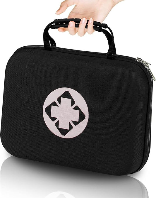 Home-Travel First-Aid Emergency-Kit Camping-Essentials - 299Pcs Car Survival Set First Aid Handheld Bag Multiple Purpose Black Case Outdoor Backpacking Gear for Disaster Preparedness YIDERBO