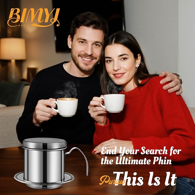 Authentic Vietnamese Coffee Dripper | Heavy-Duty 8oz Phin Filter Vietnamese Coffee Maker | Premium Stainless Steel Phin Coffee Filter for Rich Slow-Drip Brew