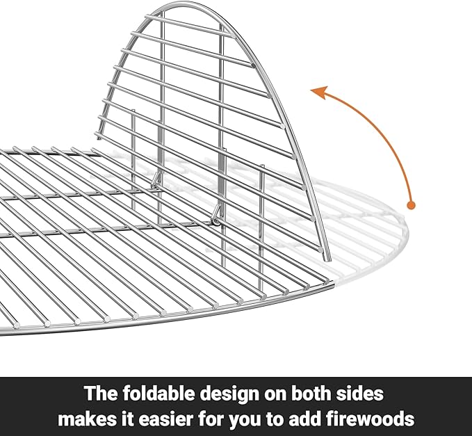 only fire BBQ Solid Stainless Steel Rod Foldable Cooking Grates for Grill, Fire Pit, 30-inch