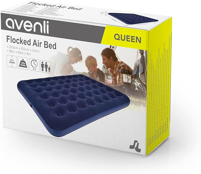 RAPTAVIS Queen Size Air Mattress Inflatable Bed, Blow Up Mattress Camping Sleeping Pad