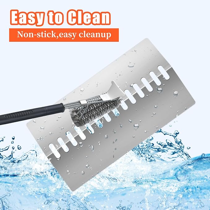 Stainless Steel 4pcs 16631 Flame Tamer Flavor bar and 3pcs 16520 Heat Plate Shield with 4pcs 16516 Burners for Bull Grill Replacement Parts,Fits for Blaze Lion, Cal Flame 4 Burner Gas Grills