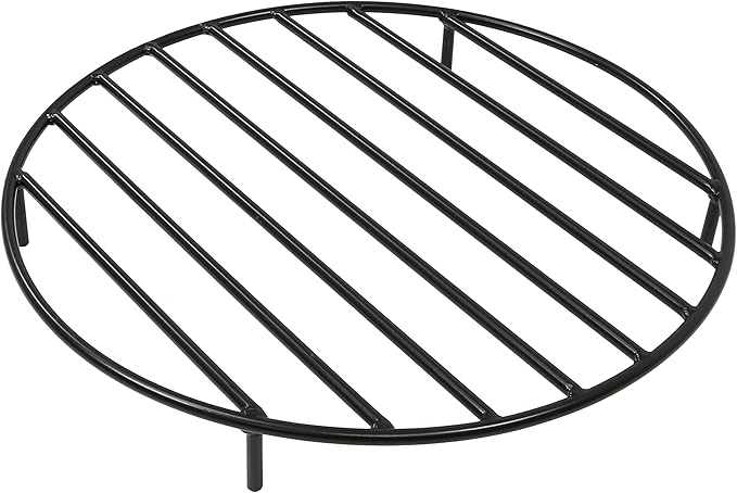 Sunnydaze 24-Inch Round Heavy-Duty Steel Fire Pit Grate - for Outdoor Firepits - Black