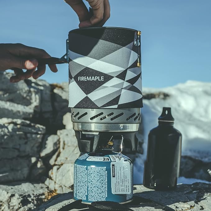 Fire-Maple Fixed Star X2 Backpacking and Camping Stove System Outdoor Propane Camp Cooking Gear Portable Pot Jet Burner Set Ideal for Hiking, Trekking, Fishing, Hunting Trips and Emergency Use