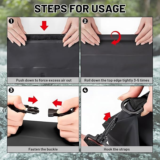 Waterproof Dry Bag,Roll Top Green Large Waterproof Backpack 2L/5L/10L/20L/30L/40L Floating Lightweight Bags for Kayaking, Boating, Fishing, Swimming Camping with Waterproof Phone Case