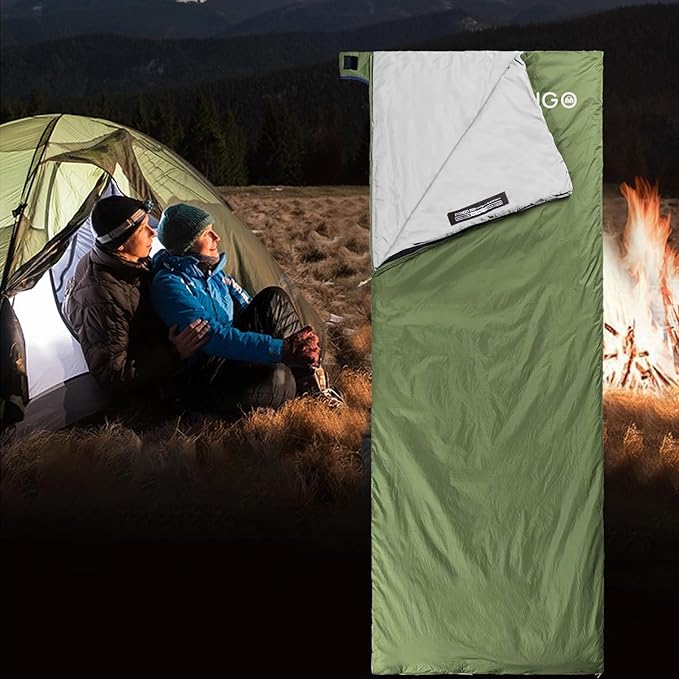 Ultralight Sleeping Bag - Envelope Lightweight Portable, Waterproof, Comfort with Compression Sack - Great for 3 Season Traveling, Camping, Hiking