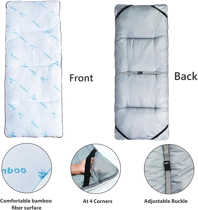 Gehannah Thick Camping Sleeping Pad, Soft Comfortable Microfiber Camping Cot Pads for Adults, Lightweight Foldable Sleeping mats for Traveling Hiking Backpacking Traveling
