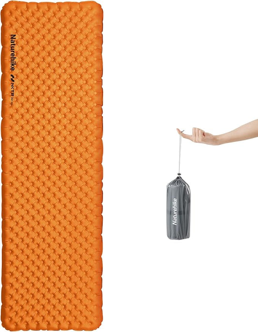 Naturehike Ultralight Insulated Sleeping Pad with R5.8, 3.2in Thickened Patchworkable Inflatable Double Sleeping Mat for Camping, Hiking, Climbing with Inflatable Bag