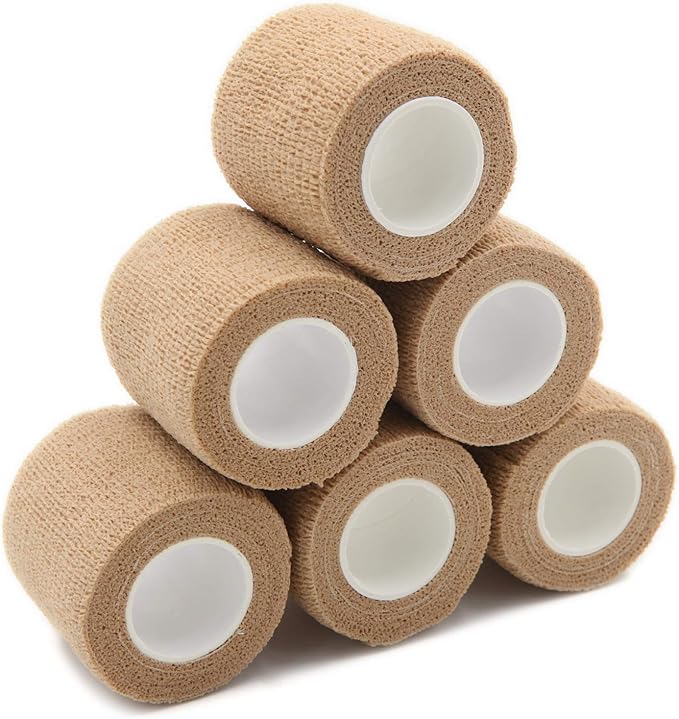 First Aid Bandages Cohesive Wrap Adhesive Self Adherent Tape Colorful (2-Inch, Skin)