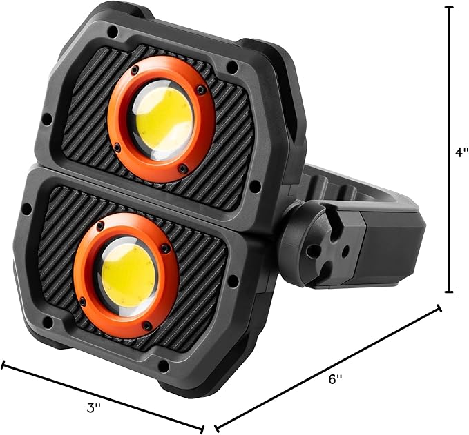 NEBO OMNI 3K Rechargeable Work Light | 3000 Lumens COB, 6 Light Modes, Rotating Magnetic Handles, Built-In Power Bank, Water Resistant, Portable Camping Lantern, Includes USB-C Charging Cable