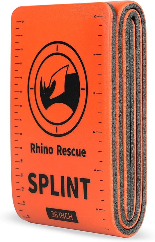 RHINO RESCUE First Aid Splint 36" X 4.3" Orange-Gray, Keep Bones in Position (1, Folded)