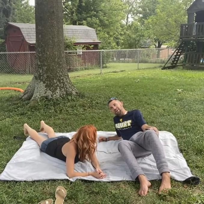 KingCamp Outdoor Picnic Blanket Waterproof Beach Mat for Camping on Grass Foldable Sandproof Beach Blanket Park Hiking Stadium Festivals Dogs 82” x 58”