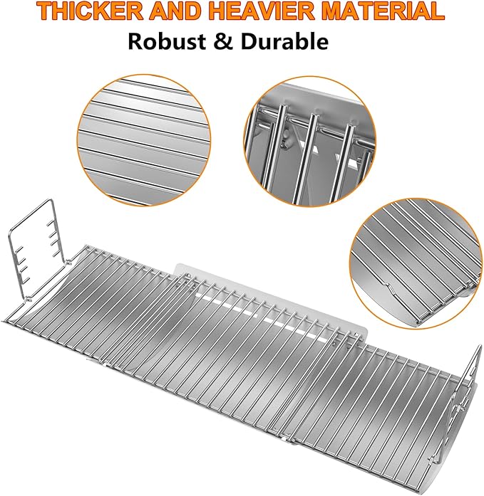 Adjustable Ash Pan Replacement Parts for Char-griller 200048 1224 2121 2123 2828 2222,Charbroil 17302056 19302056 Charcoal Grill Accessories, Oklahoma Joe's 19302087, Royal Gourmet CC1830F Grill Parts