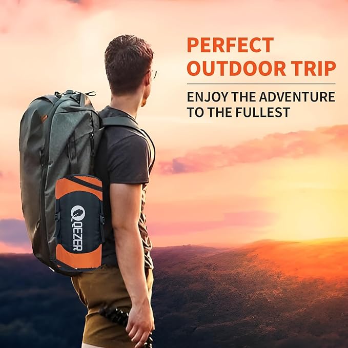 Ultralight Down Sleeping Bag for Adults - 600 Fill Power, Cold Weather, Backpacking, Camping, Hiking