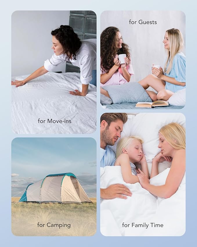 iDOO Air Mattress Queen with Built in Pump, Blow up Mattress, Inflatable Mattress Queen Size for Guests, Home, Camping, 3 Mins Inflation/Deflation, Upgraded Colchones Inflables, Comfort Air Bed