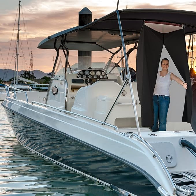 Privacy Tent for Boats - Float Boat Hanging Privacy Curtain Pull-Down Type Suitable for Bimini Top