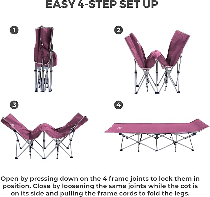 OSAGE RIVER Camping Cot for Adults - Folding Camping Cot - Portable Cots for Sleeping - Rated for 300 lbs