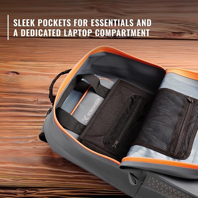 KRONOX 30L Waterproof Backpack for Men – IPX7 Submersible Dry Bag with Laptop Sleeve, Lightweight & Durable for Travel