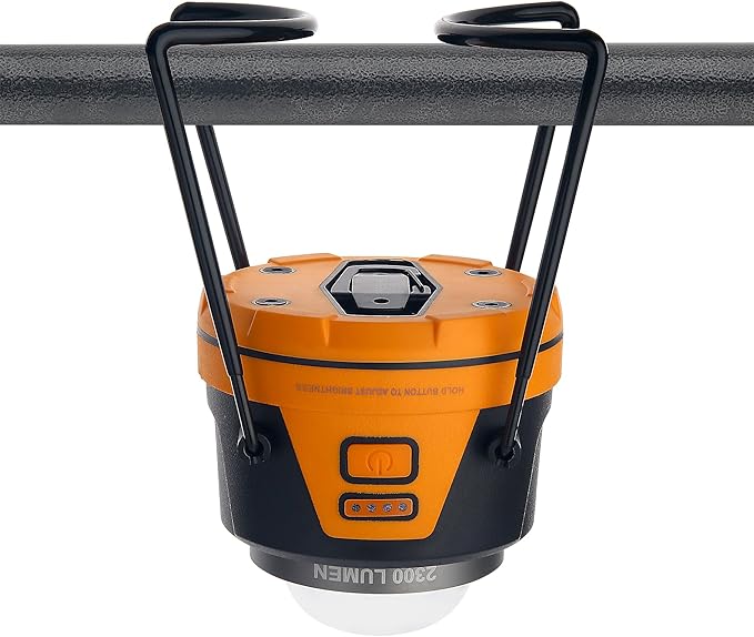 Rechargeable LED Camping Lantern - Power Outages, Hurricanes, Emergency, Hiking, Outdoor - Bright Battery Powered Electric Survival Light with Built-in Power Bank- Portable and Waterproof Camp Lantern