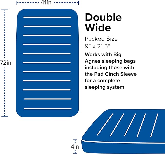 Big Agnes Captain Comfort Deluxe Camp | Supremely Comfortable, All-Weather, Self-Inflating Sleeping Pad