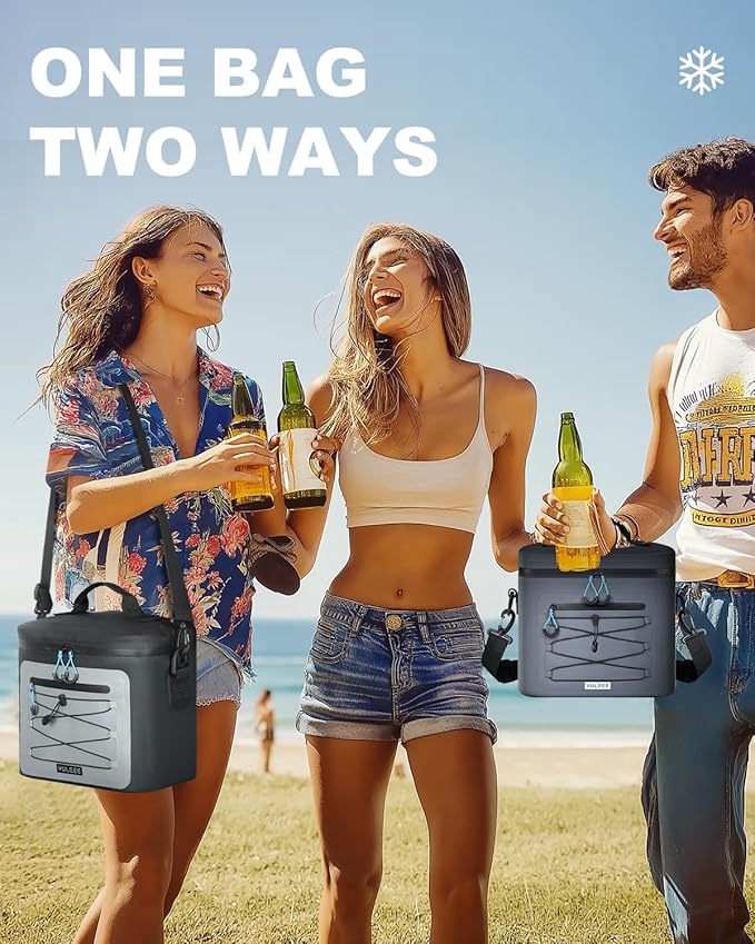 Cooler Bag, 8/16/30 Can Soft Sided Small Portable Insulated Cooling Pack, Everyday Lunch Cooler, Leakproof Ice Chest for Beach, Camping, Travel, Picnic