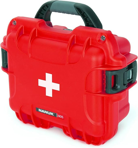 Nanuk 905 Waterproof First Aid Prepper Survival Gear Dust and Impact Resistant Case - Empty - Red, 905-FSA9