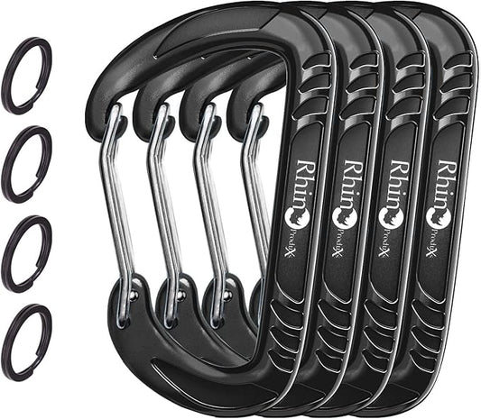 12kN (2697 lbs) Heavy Duty, Locking, Auto Locking, Wiregate Carabiner Clips, for Securing Pets, Outdoor, Camping, Hiking, Hammock, Dog Leash Harness, Keychains