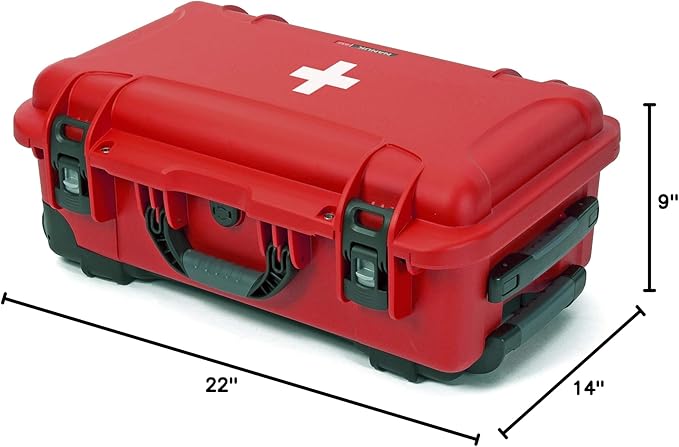 Nanuk 935 Waterproof First Aid Prepper Survival Gear Dust and Impact Resistant Case - Empty - Red, 935-FSA9