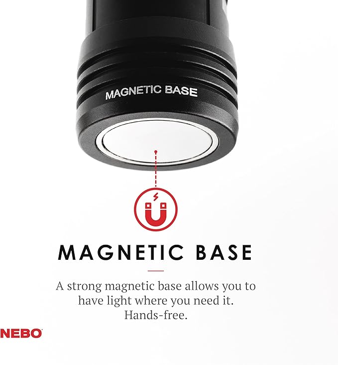 NEBO Slyde King Flashlight, Rechargeable LED Flashlight and Work Light, Bright, Durable, Everday Carry & Camping Flashlight with 4 Light Modes, C.O.B. Work Light and Magnetic Base