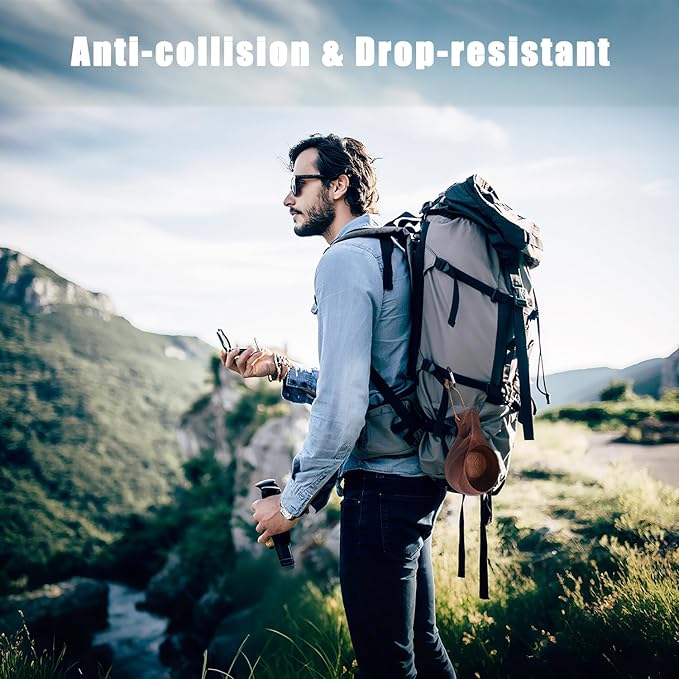 Coffe Mug Portable Wooden Camp Cup with Handle Kuksa Handmade Cool Hot Drinking Viking Mug Unique Natural Wood Grain for Outdoor Travel Hiking Men Women