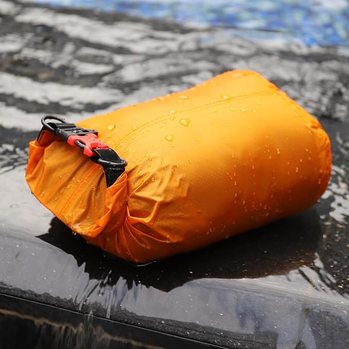 Desoto Waterproof Dry Bag, Roll Top Lightweight Dry Storage Bag Backpack with Emergency Whistle for Travel Orange(35L)