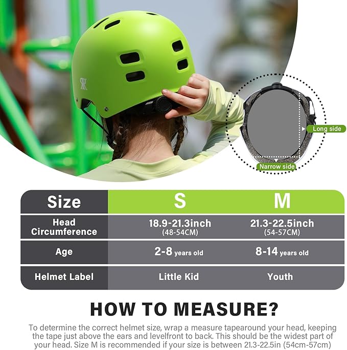 Youth Kids Bike Helmet, Skateboard Bicycle Helmet for Age 5-8-10-12-14 Teen Boys Girls Adjustable and Multi-Sport for Scooter Roller/Inline Skate