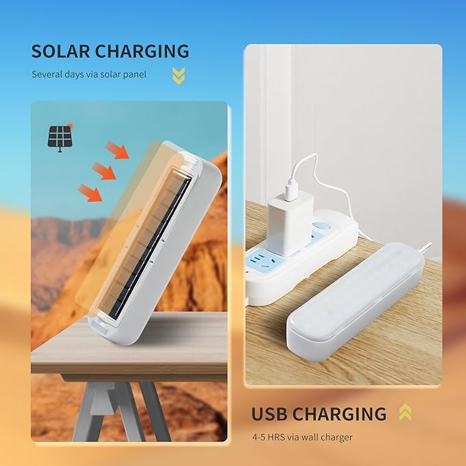 Solar Rechargeable Camping Lantern - 2000 Lumens, 4 Light Modes, Portable Power Bank (White)