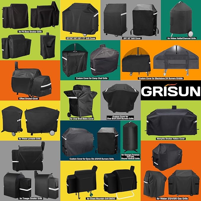 Grisun 7132 Grill Cover for Weber Genesis II and Summit 6 Burner Grill, XX-Large Gas Grill Cover Fits for Weber, Nexgrill, Charbroil and More, Waterproof, Anti-Fade Heavy-Duty 600 D Polyester, 72 Inch