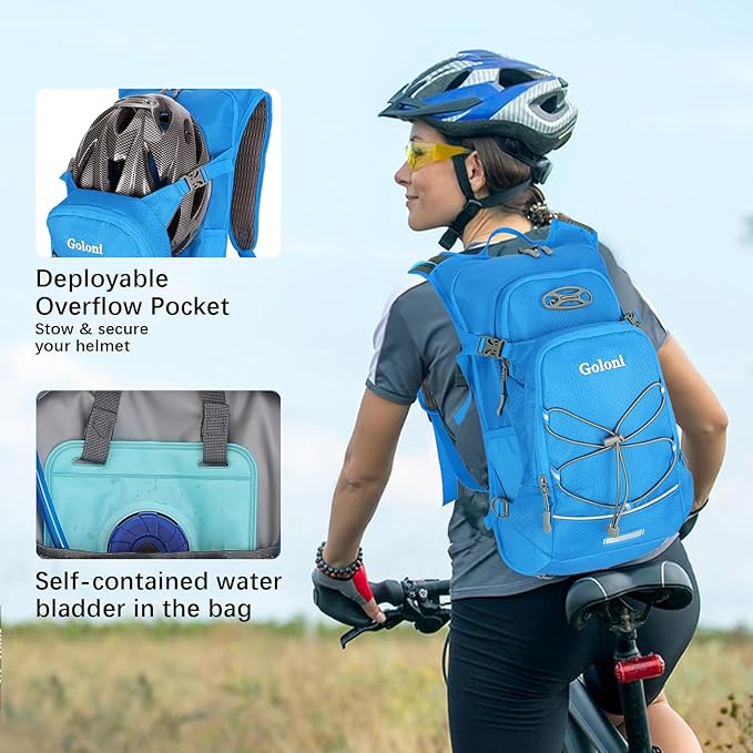 Hydration Backpack,Lightweight Hiking Backpack with 2L Water Bladder,Water Backpack for Biking, Running, Festival